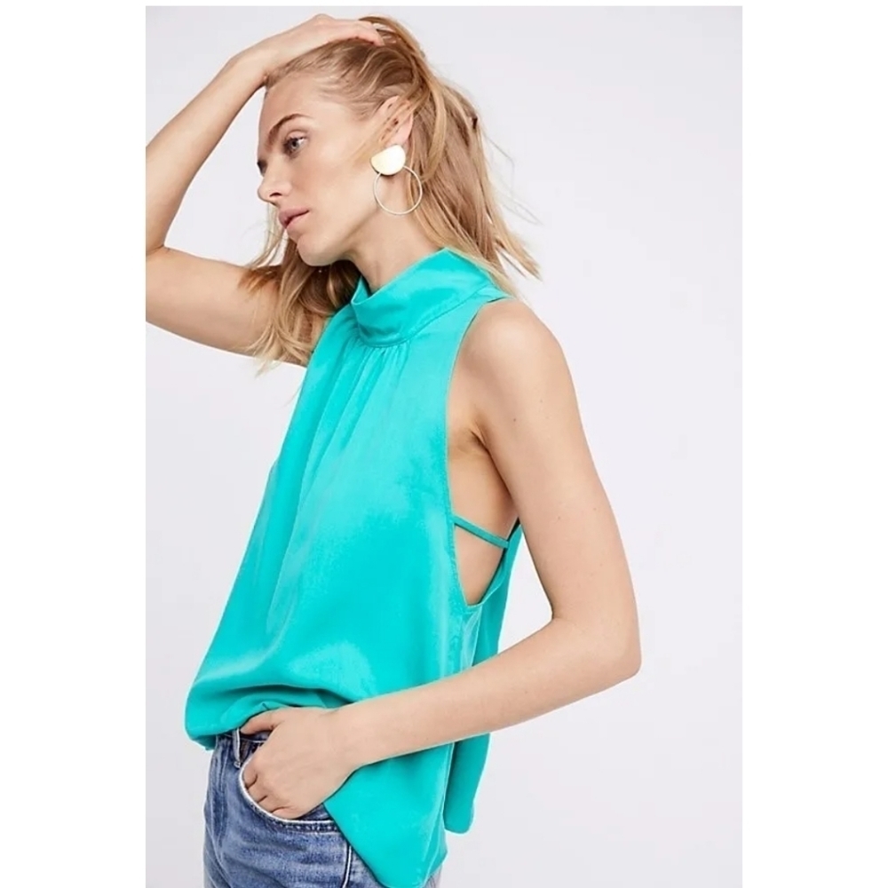 Free People Palm Breeze mock neck tank